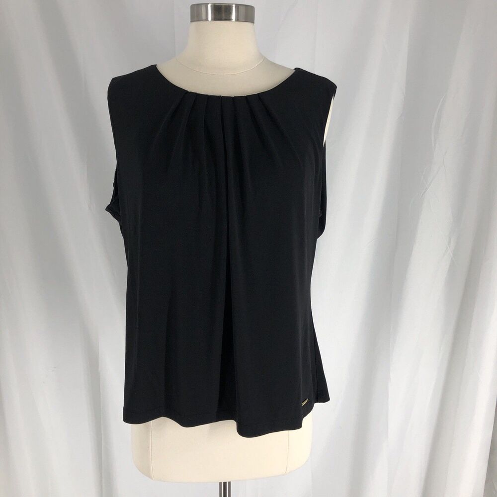 Women's Calvin Klein Sleeveless Blouse - Size Small Black